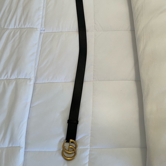 Men’s Gucci authentic wide leather black belt with double G buckle size 90 - Picture 2 of 9